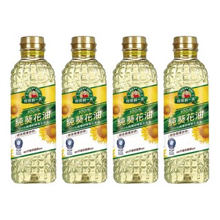 得意的一天 100%純葵花油，精選歐洲葵花籽，無添加人工及化學添加物，發煙點超過220℃, 1L, 4瓶