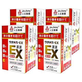 人生製藥 渡邊 EX糖衣錠 水溶性維生素B群 B1 B6 B12 E 調整體質, 141顆, 4罐