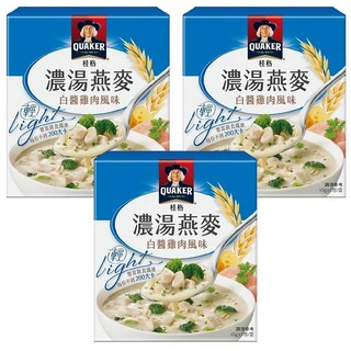 QUAKER 桂格 濃湯燕麥 白醬雞肉風味 5包, 225g, 3盒