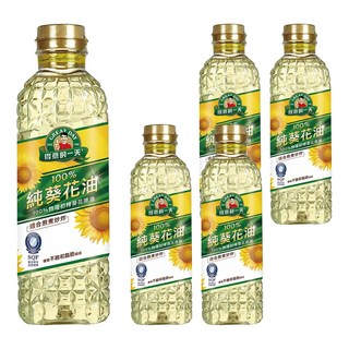 得意的一天 100%純葵花油，精選歐洲葵花籽，無添加人工及化學添加物，發煙點超過220℃, 1L, 5瓶