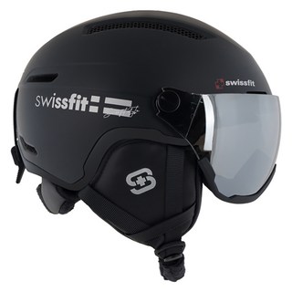 swissfit Lafine 滑雪雪鏡一體式風鏡安全帽, 黑色, 1個