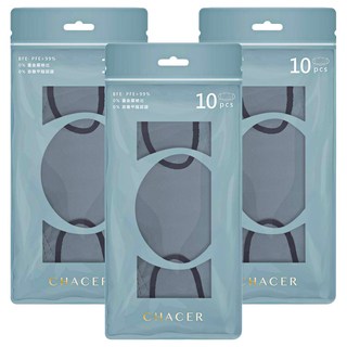 CHACER 佳和口罩 4D立體醫用口罩 成人用 KF94 未滅菌 M, 青蒼藍灰, 3盒, 10片