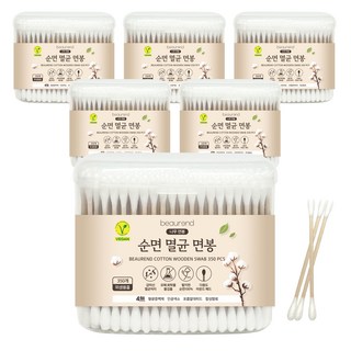 뷰렌드 비건 멸균 나무 면봉, 350개입, 6개