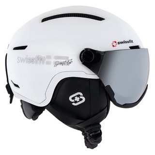 swissfit Raffine 滑雪雪鏡一體式安全帽, 白色, 1個