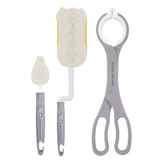 네이쳐러브메레 필터폼 젖병솔 + 젖꼭지솔 + 젖병집게 세트, 1세트, 라이트그레이