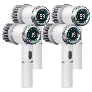 小麥購物 電動清潔刷 附5種刷頭 + USB充電線 C570 典雅白 497g, 4組