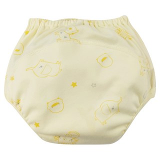 PiYOPiYO 小鴨 小鴨學習褲 強勁吸水 360度貼合 雙層紗布透氣, 90cm, 黃色, 1件