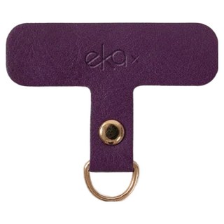 ekax 手機掛繩夾片 PU皮革 五金, 葡萄紫, 1個