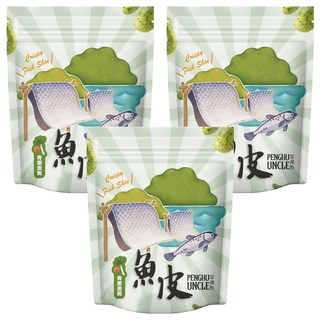 澎湖伯 風味魚皮 青蔥蛋黃口味, 70g, 3包
