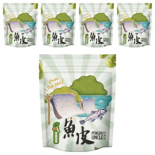 澎湖伯 風味魚皮 青蔥蛋黃口味, 70g, 5包