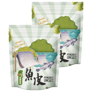 澎湖伯 風味魚皮 青蔥蛋黃口味, 70g, 2包