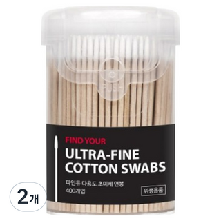 파인듀 다용도 초미세 면봉, 2개, 400개입