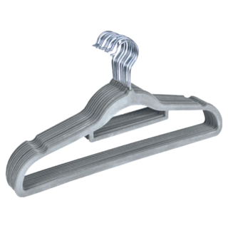 Craftsman In Storage 收納職人 無痕防滑植絨衣架 42cm, 極致灰, 10個