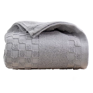 小麥購物 純棉浴巾格紋款 C108, 古典灰, 2條