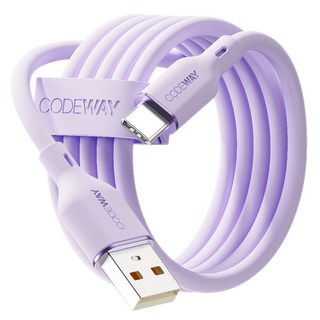 CODEWAY PALLET 系列 USB-A-USB-C 快充充電線, 紫色, 1條, 2m