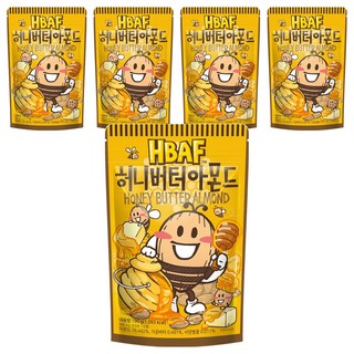 HBAF 杏仁果 蜂蜜奶油口味, 190g, 5包