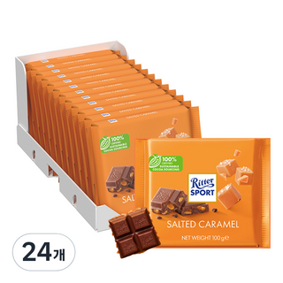Ritter Sport 鹽味焦糖巧克力, 100g, 24個