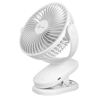 aibo 6吋 自動擺頭夾式USB充電風扇 可定時, HA-FAN1141, 白色