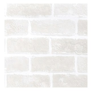 WA. WALL ART 仿磚紋文化石壁紙, 自帶背膠, 防水抗污, 高品質環保PVC材質, 白土磚, 60 x 300cm