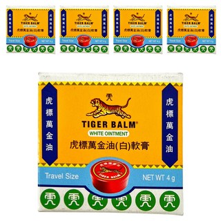 TIGER BALM 虎標 萬金油軟膏 白色 2歲以上, 5盒, 4g