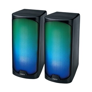 RASTO RD13炫彩RGB兩件式2.0聲道多媒體喇叭 10.5 x 8 x 18.1cm, R-EPB020, 黑色