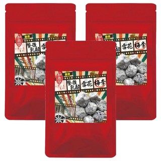 麗紳和春堂 餐後乳酸風味雪花李 嚴選台灣新鮮梅肉 果肉厚實飽滿 傳統風味, 100g, 3包