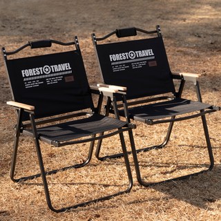 로티캠프 휴대용 접이식 경량 캠핑 로우체어 하이 2p + 전용가방 2p 세트, 미드나잇블랙, 1세트