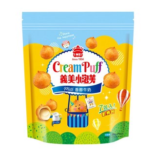 義美 小泡芙歡樂包 香醇牛奶, 196g, 1袋