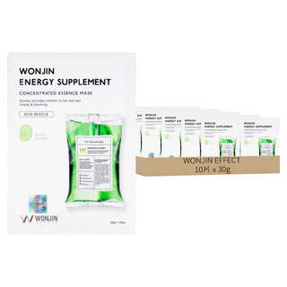 WONJIN EFFECT 安瓶面膜 綠吊瓶煥能舒緩 30g 深層滋養保濕 改善乾燥粗糙 10片/盒, 1盒