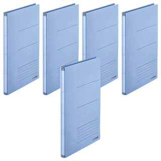 PLUS 普樂士 背幅伸縮檔案夾, 易於分類, 節省空間, one touch夾具, 靈活收納, 可收納1000張, 藍色, 5本