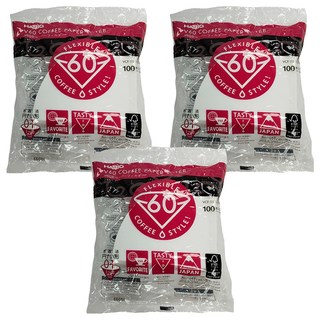 HARIO 好璃奧 錐形咖啡濾紙 VCF-01-100W, 100張, 3包