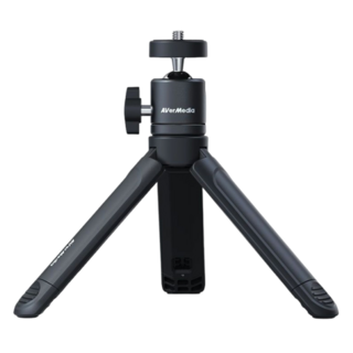 AVerMedia 圓剛科技 Tripod 球形萬向雲台伸縮腳架 0700 桌面型三腳架 適用於圓剛PW系列網路攝影機, 1支