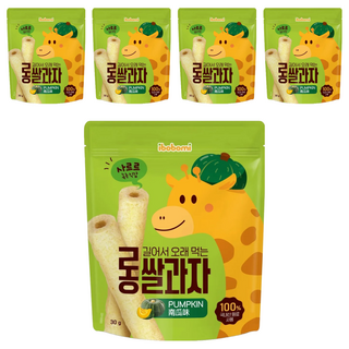 ibobomi 長米棒 健康零食 非油炸 柔軟細膩 無人工添加, 南瓜, 30g, 5包