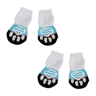알럽펫 반려동물 미끄럼 방지 양말, 블루 + 화이트, 1개