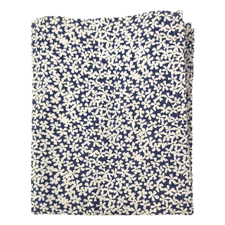 小銅板 日式亞麻門簾, 藍色碎花