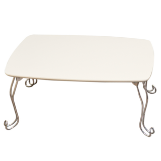 BuyJM 免組裝貓腳造型亮面折疊和室桌 (70x50公分) 白色