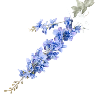 仿真飛燕草 Set, 深藍色, 人造花 莫蘭迪色系 棉花糖公英 大圓球 菊花 乒乓菊 單枝花, 10支