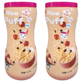 Nutrinini 脆妮妮 米泡芙 雙口味 酸甜自然香氣, 草莓藍莓, 45g, 2罐