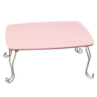 BuyJM 免組裝貓腳造型亮面折疊和室桌 70x50公分, 粉色