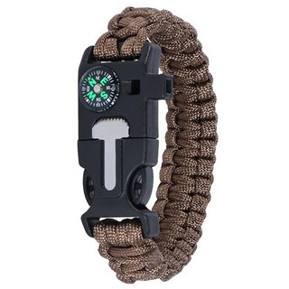 MAKE MINE 戶外多功能傘繩求生手環, 1個, 棕色