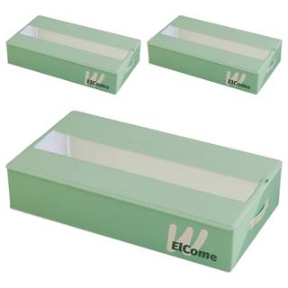 小麥購物 可折疊沙發床底收納盒 L2371, 淺綠色, 3個