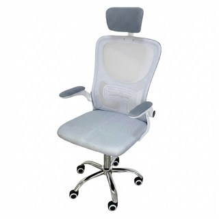 HONG JIN 宏晉 電腦辦公椅3D頭枕 鋼爪, 灰白色