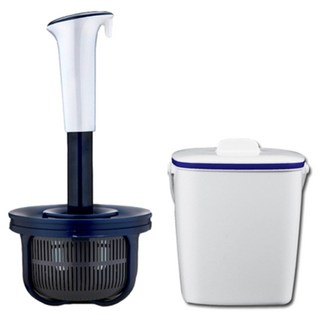 New Hand Wing 水槽廚餘脫水機 + Pururi 廚餘桶 海軍藍, 混合顏色