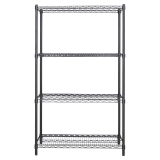 dayneeds 日需百備 荷重型 烤漆四層架 鐵力士架 收納層架 層架 鐵架, 黑色, 4層