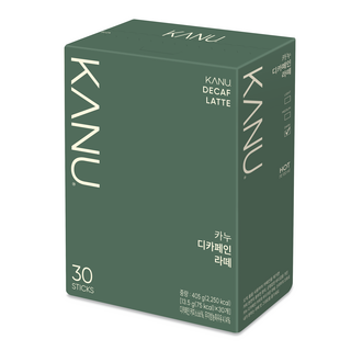KANU 低咖啡因即溶拿鐵咖啡, 13.5g, 30條, 1盒