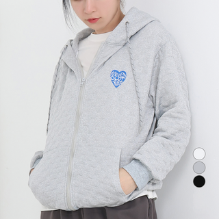 Elsso 女款鬆餅格紋連帽拉鍊外套