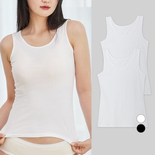 BASE ALPHA ESSENTIALS 女性棉質彈性基本款背心 2件組