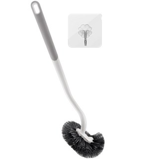코멧 심플한 변기청소솔 + 후크홀더 세트, 그레이, 1세트
