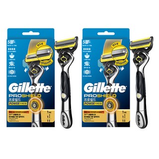 Gillette 吉列 ProShield鋒護系列刮鬍刀+刮鬍刀頭組, 2組