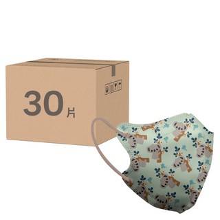 JUN 郡昱 兒童立體醫療口罩, 森林無尾熊, 30片, 1盒